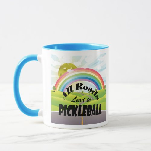 All Roads Lead to Pickleball Colorful Pickleball  Mug