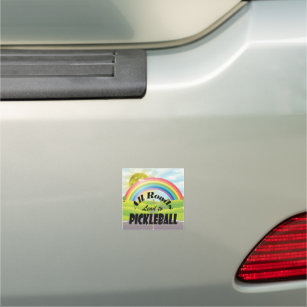 All Roads Lead to Pickleball, Fun, Colorful Car Magnet