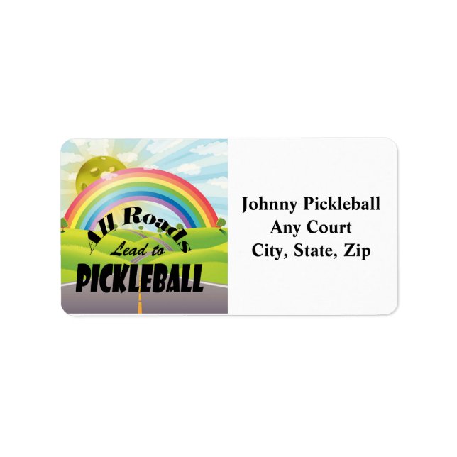 All Roads Lead to Pickleball Personalized Mailing Label (Front)