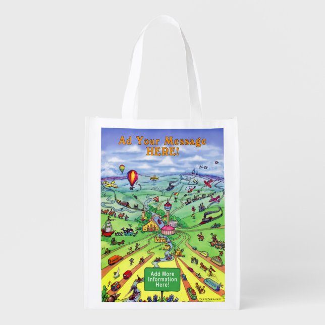 All Roads Lead to San Antonio Texas Grocery Bag (Front)