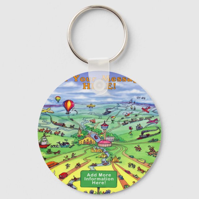 All Roads Lead to San Antonio Texas Keychain (Front)