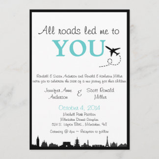 All Roads Led Me to You - Two-Sided Wedding Invite