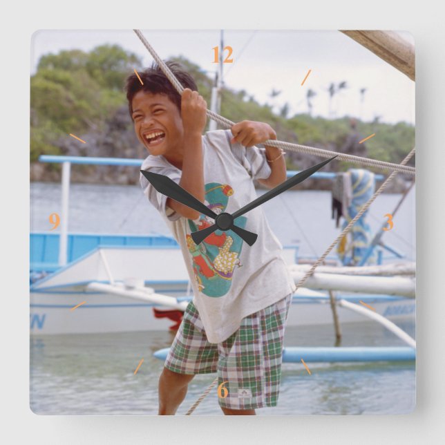 All Roped Up. Square Wall Clock (Front)