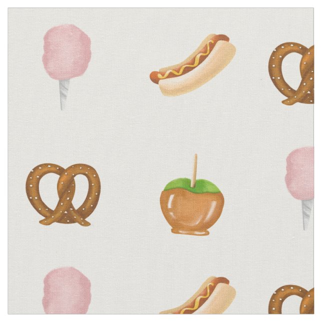 All’s Fair State Fair Late Summer Carnival Snacks Fabric (Close Up)