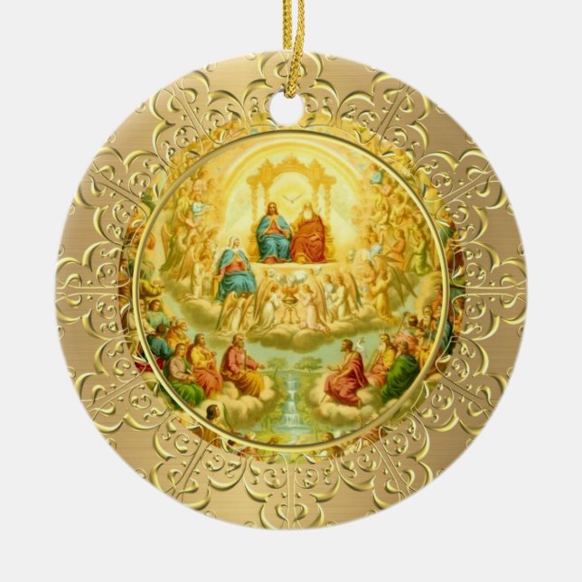 ALL SAINTS DAY FEAST DAY PARTY CELEBRATION CERAMIC ORNAMENT (Front)