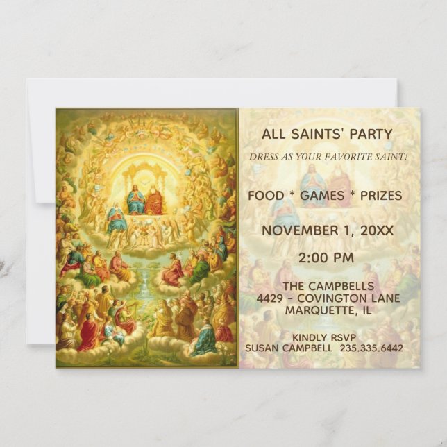 ALL SAINTS DAY FEAST DAY PARTY CELEBRATION INVITATION (Front)