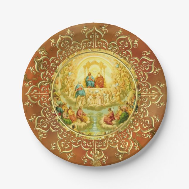 ALL SAINTS DAY FEAST DAY PARTY CELEBRATION PAPER PLATES (Front)