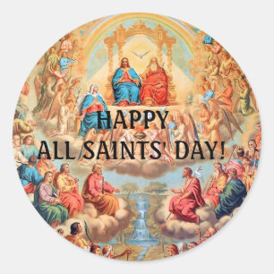 ALL SAINTS DAY FEAST FESTIVAL CLASSIC ROUND STICKER