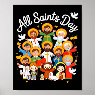 All Saints Day Kids Catholic St Francis Therese Jo Poster