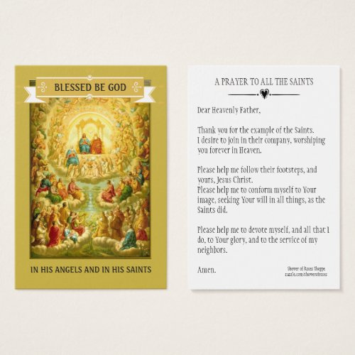 ALL SAINTS DAY PRAYER CELEBRATION HOLY CARDS