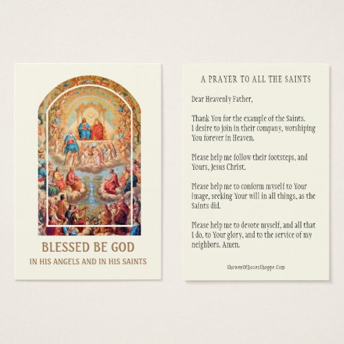 ALL SAINTS DAY PRAYER TRADITIONAL HOLY CARDS