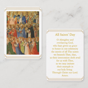 All Saints' Day Traditional Prayer Card