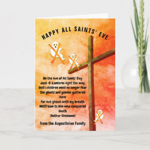 ALL SAINTS EVE POEM Christian Halloween Card