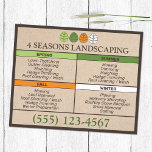 All Season Lawn Care  Landscaping Flyer<br><div class="desc">Clever Tree/ Leaf design on kraft cardboard background. Need matching marketing material like a  flyer,  postcard? Feel free to contact me and I reply within 24 hours. maurareed.designs@gmail.com</div>