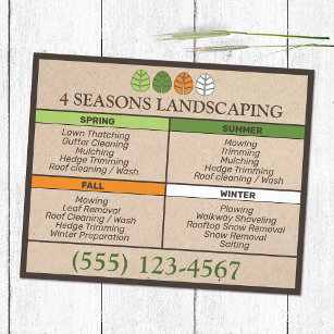 All Season Lawn Care  Landscaping Flyer