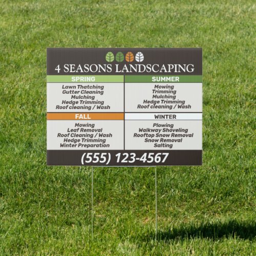 All Season Lawn Care  Landscaping Flyer Sign