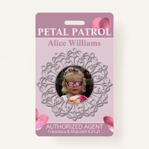 All Season Pink Petal Patrol Flower Girl Badge