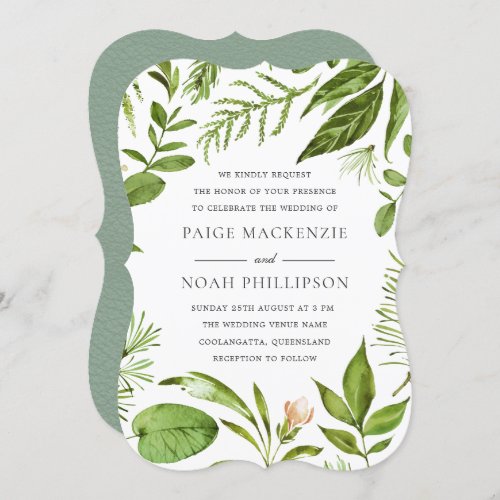 All Seasons Greenery Wedding Invitation