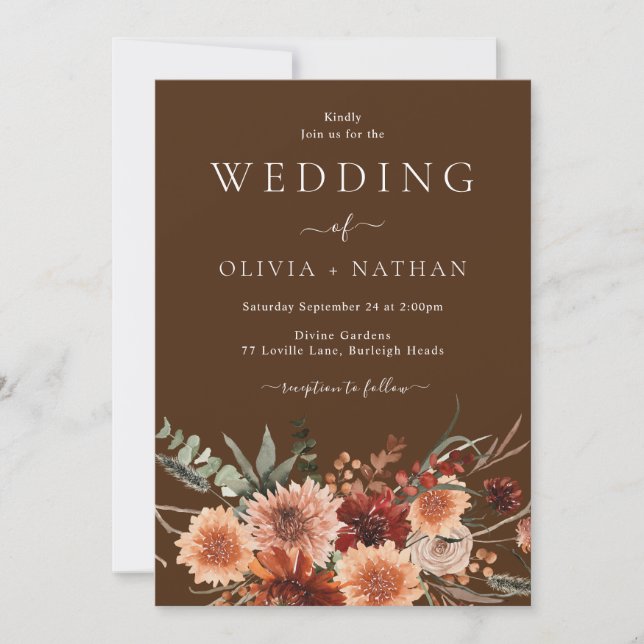 All Seasons Modern Rustic Bohemian Wedding Invitation (Front)