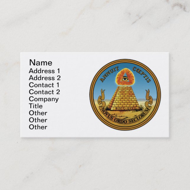 All Seeing Eye Business Card - Customizable! (Front)