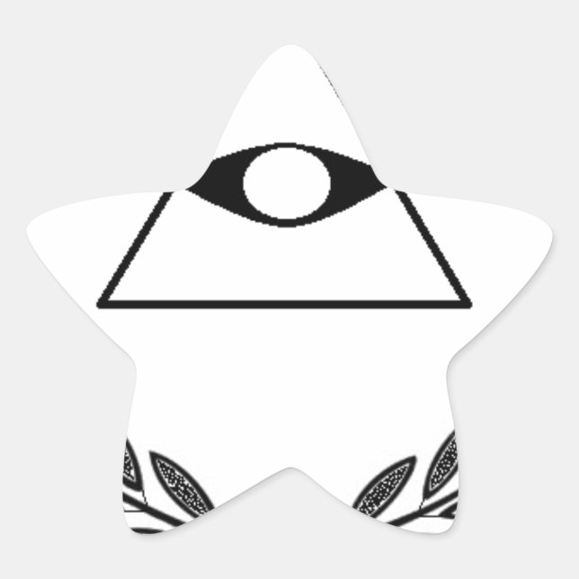 All Seeing Eye crest symbolism F&AM Star Sticker (Front)