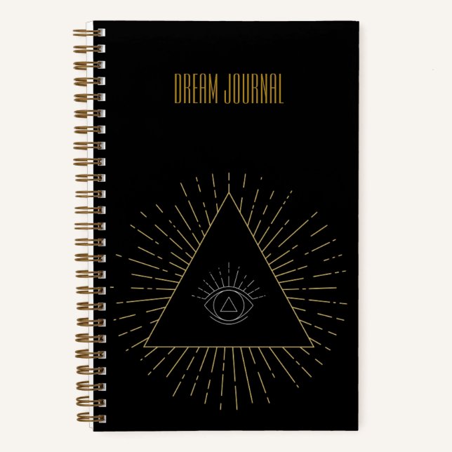 All Seeing Eye | Dream Journal | Black & Gold (Front)