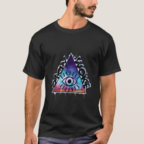 All Seeing Eye Graphic Stay Woke Triangle T_Shirt