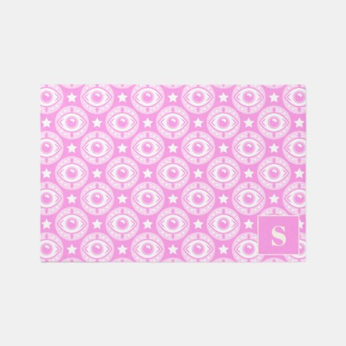 Area Rugs 10 All Seeing Eye Modern Pink Monogram Rug