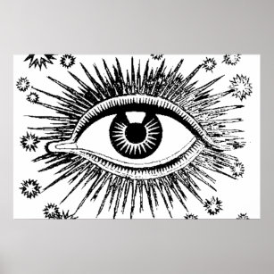 All Seeing Eye Mystic Eyeball Hypnosis Occult Poster