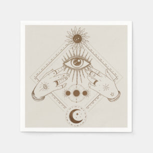 All-seeing eye mystic tarot bbq seance cocktail napkins