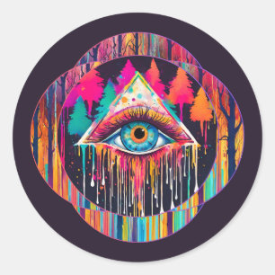 All Seeing Eye: Mystical Forest Core  Classic Round Sticker