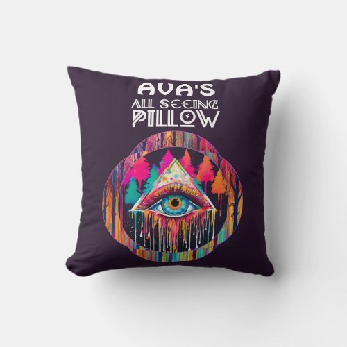 All_Seeing Eye Mystical ForestCore Customizable Throw Pillow