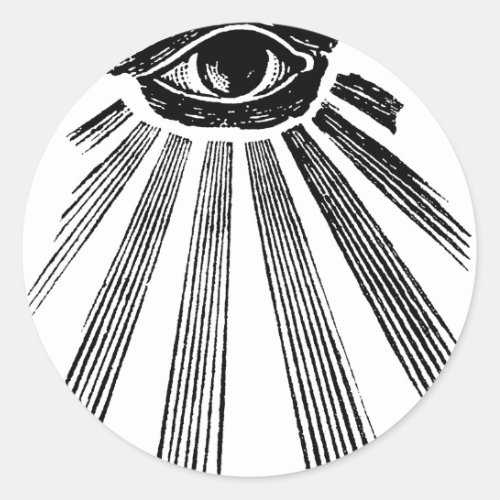 All Seeing Eye NWO Illuminati New World Order Classic Round Sticker