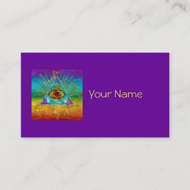 All Seeing Eye Of God - abstract sketchy Art Business Card (Front)