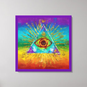 All Seeing Eye Of God - abstract sketchy Art Canvas Print