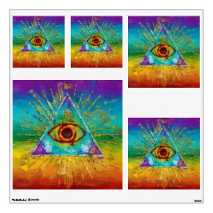 All Seeing Eye Of God - abstract sketchy Art Wall Decal