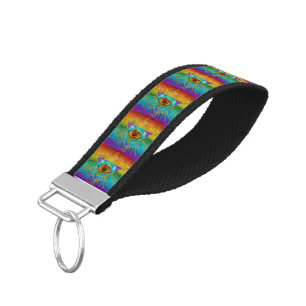 All Seeing Eye Of God - abstract sketchy Art Wrist Keychain