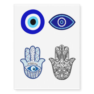 All seeing eye of protection blue eye temporary  tattoos
