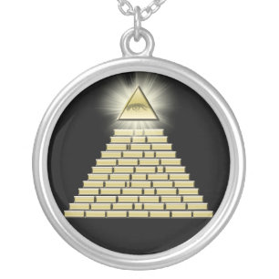 All Seeing Eye Pyramid 2 Silver Plated Necklace