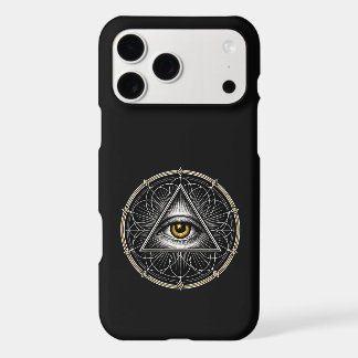 All Seeing Eye Sacred Geometry Black iPhone 17 Pro Max Case