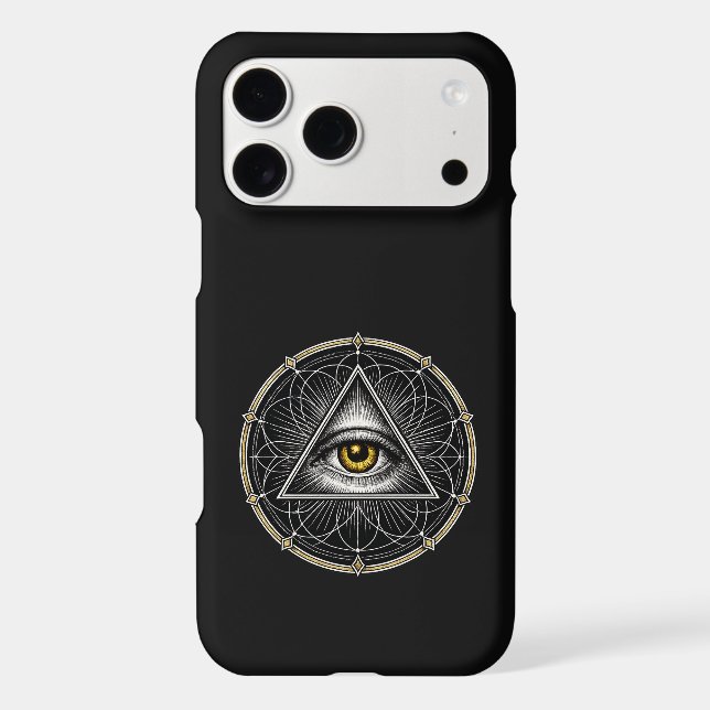 All Seeing Eye Sacred Geometry Black iPhone Case (Back)