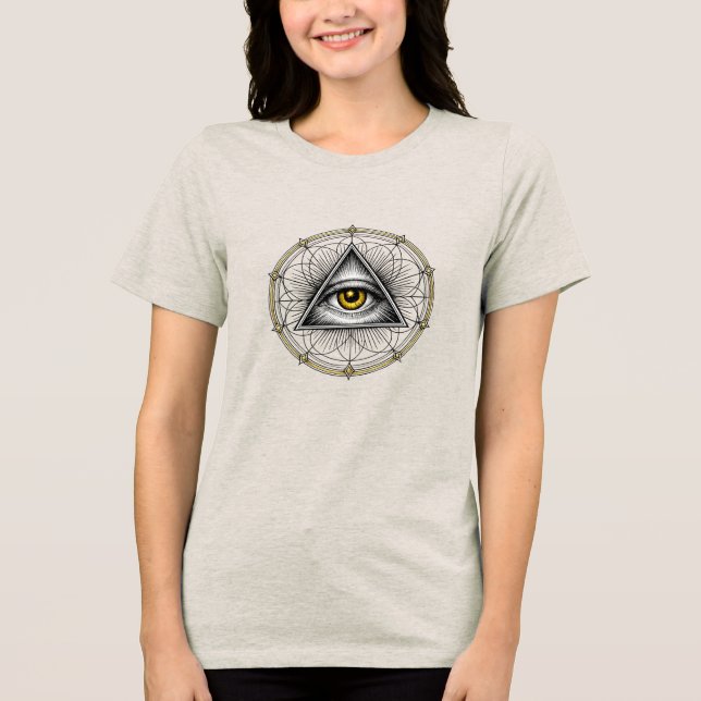 All Seeing Eye Sacred Geometry Tri-Blend Shirt (Front)