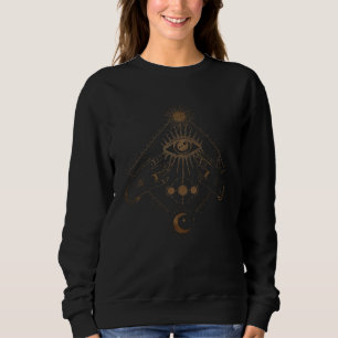 All Seeing Eye Sun And Moon Pagan Witchy Vintage Sweatshirt