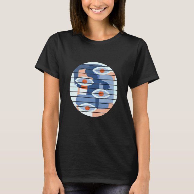 All Seeing Eyes Colorful Abstract Art T-Shirt (Front)