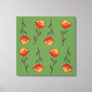 All Seing Poppy Flower Art Print