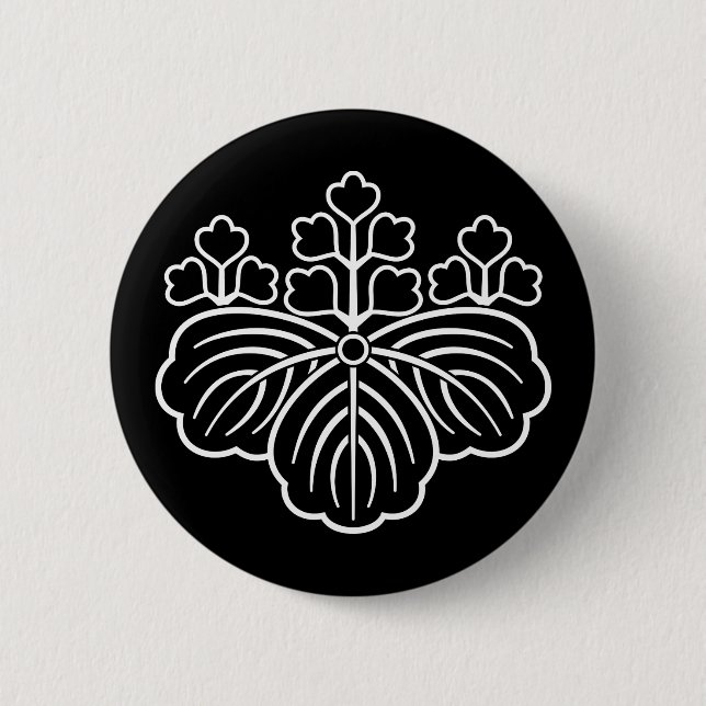 All shadowed paulownia with 5&3 blooms pinback button (Front)