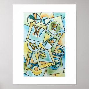 All Shapes And Sizes-Modern Bauhaus Geometric Art Poster