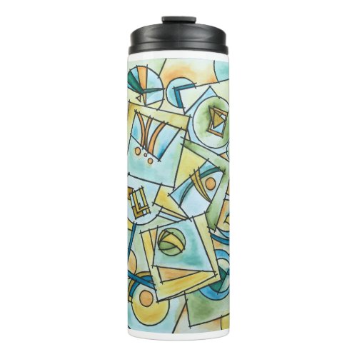 All Shapes And Sizes_Modern Bauhaus Geometric Art Thermal Tumbler