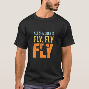 All She Does Is Fly Skydiver Girl Parachute Jump T-Shirt