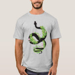 All Snakes Day Lucky Black Serpent &amp; Clover T-shirt at Zazzle